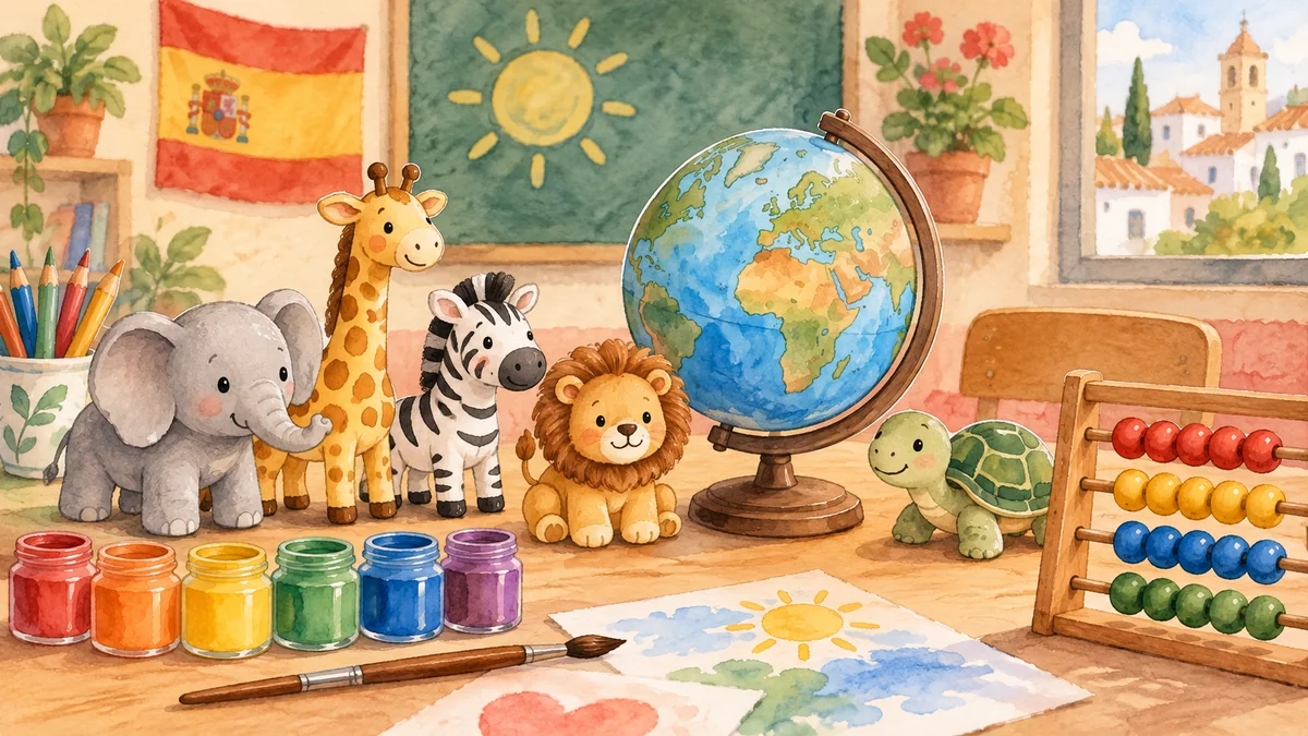 Inglés para niños 1: colores, números 1–20, animales y cuerpo